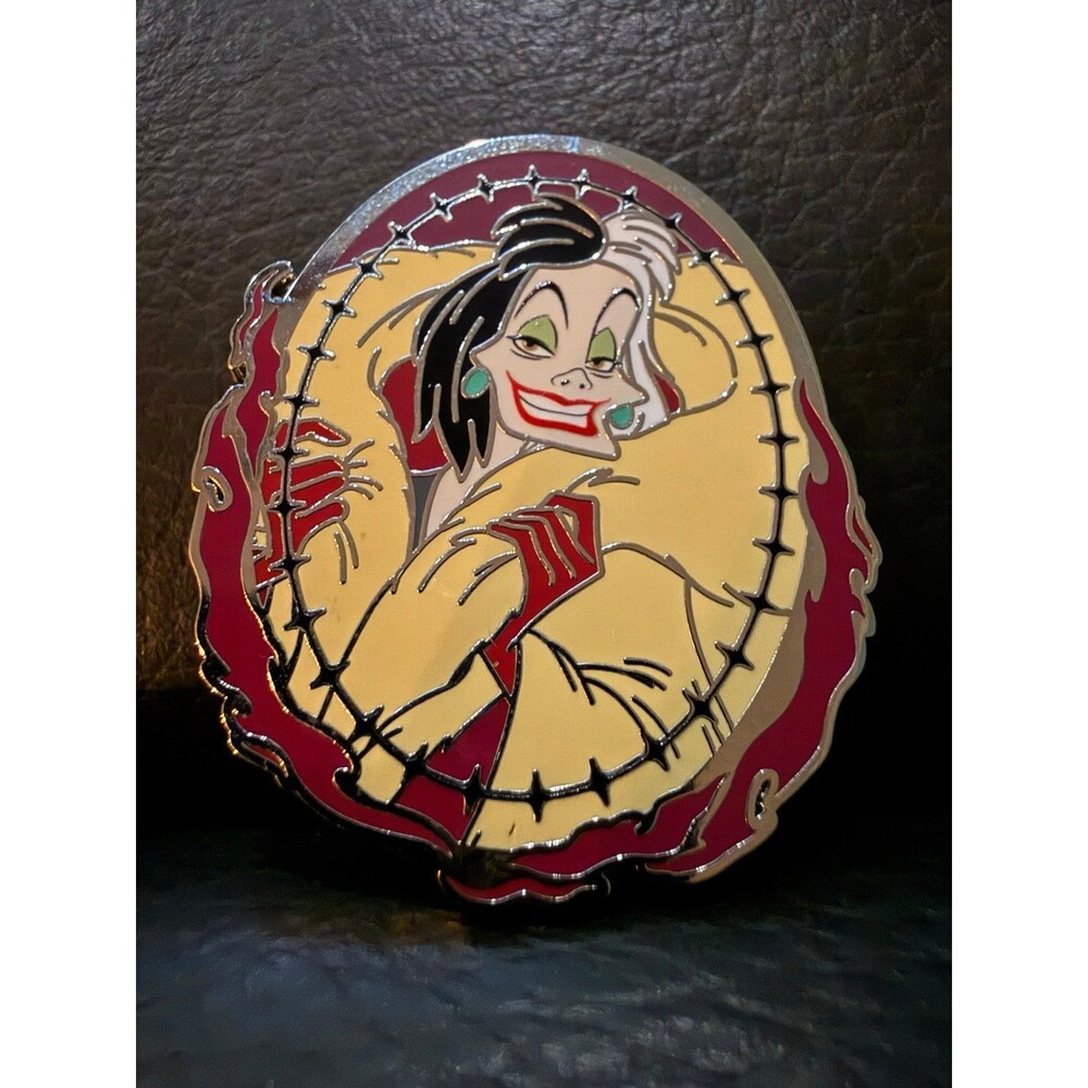 Cruella de Vil pin from the Hot Topic Disney Villains Portrait series.